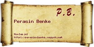 Perasin Benke névjegykártya